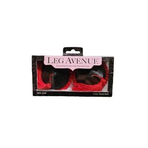 NEW Leg Avenue Black Red Satin Pasties Burlesque Nipple Covers Spirit Gum Adhesi